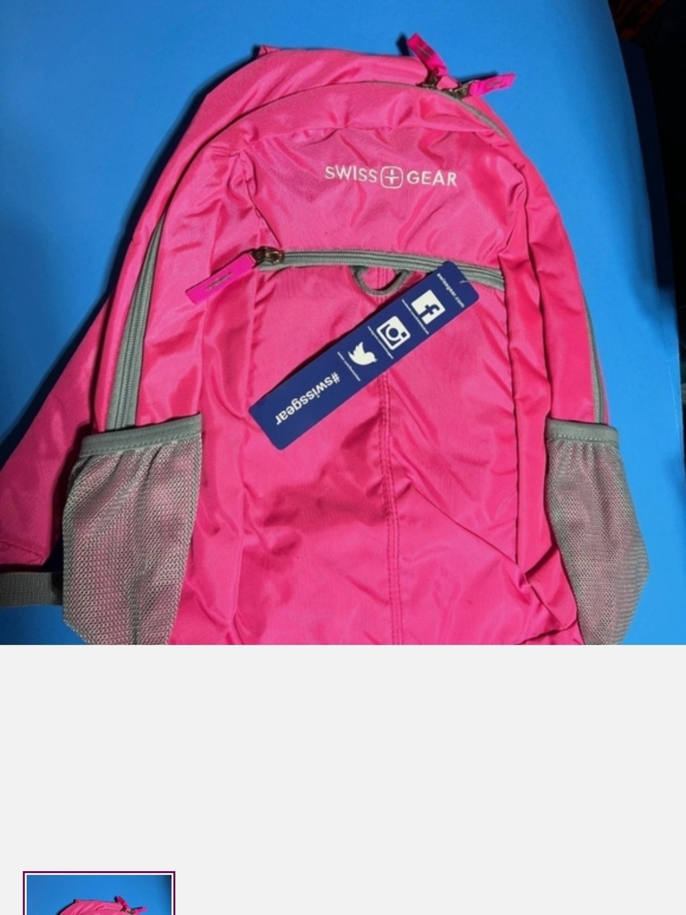 SwissGear Kids Backpack in Bright Pink with Gray Accents